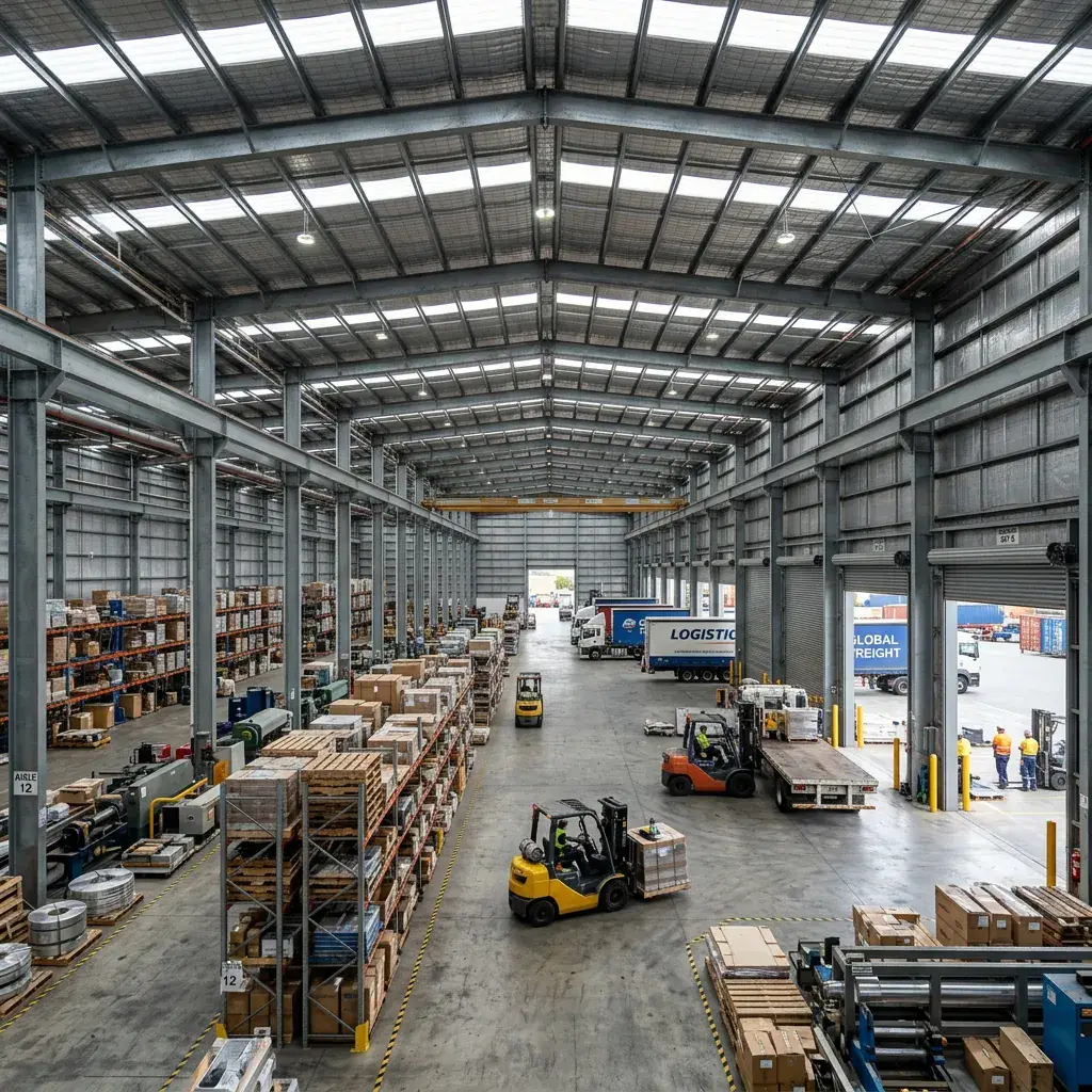 Heavy-duty industrial steel shed by Bongshai Housing