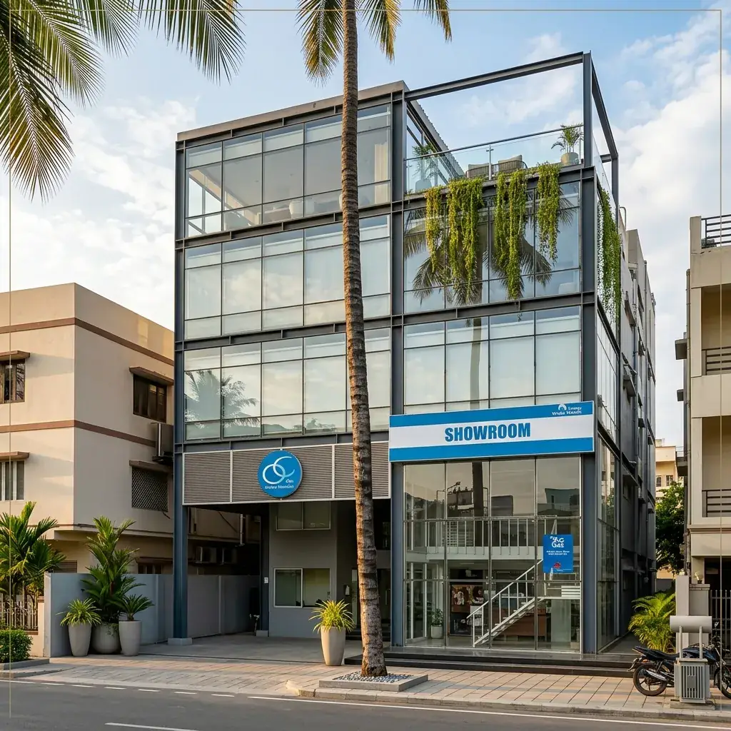 Pre-engineered multi-story commercial showroom in Chotrogram
