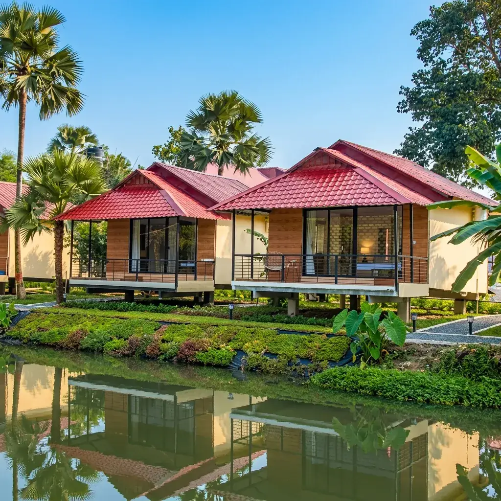 Finished residential prefab resort structure in Razabari, Gazipur