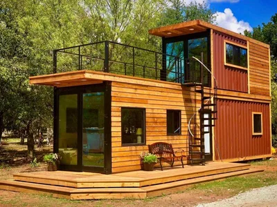 BH-CT-504 container house front view – 1‑2 bedroom, 300‑400 sq ft steel‑composite structure
